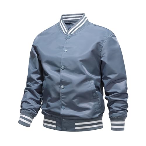 Regenjacke Herren Wasserdicht Langarm Regular Fit Übergangsjacke Funktionsjacke Bequeme Fahrradjacke mit Reißverschluss Arbeitsjacke Herbst Casual Kapuzenjacke für Männer Sportbekleidung
