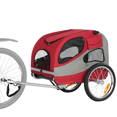Fiximaster Hundeanhänger für Fahrrad, Fahrradanhänger für Hunde bis zu 30 kg, Faltbarer Hundeanhänger mit Sicherheitsreflektoren, Aufbewahrungstasche, Gepolstertem Innenraum und Sicherheitsleinen