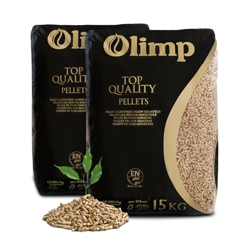 JSM-Brennholz - Holzpellets Olimp Premium-Qualität - Sackware (2 x 15 kg) EN Plus A1