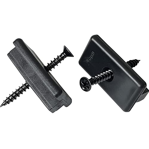 100 Stück WPC Clips, 6 mm Terrassenclips Kunststoff für WPC/BPC Dielen, Versteckte Befestigung mit T-Clip + Schrauben (Schwarz)