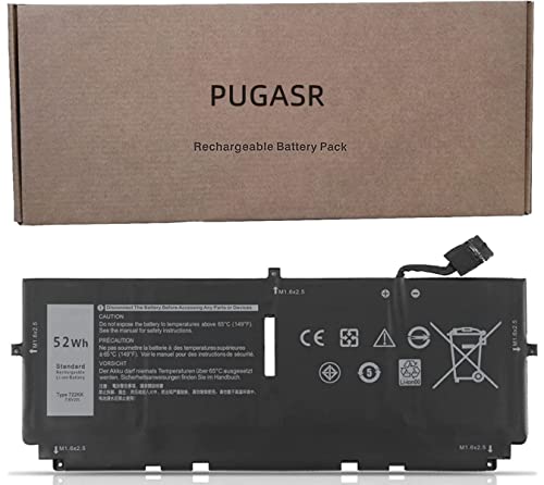 PUGASR 722KK Laptop Akku Kompatibel mit Dell XPS 13 9300 (2020) i5 FHD XPS 13 9310 (2020) XPS 13 9380 (2020) P117G P117G002 P117G001 Series 0WN0N0 WN0N0 02XXFW 2XXFW FP86V [7.6V 52Wh]