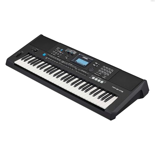 Yamaha PSR-E473 Digital-Keyboard, schwarz – Tragbares, vielseitiges Digital-Keyboard mit 61 anschlagdynamischen Tasten