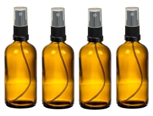 AP 4x Apotheker-Sprühflaschen 100ml, Braunglas