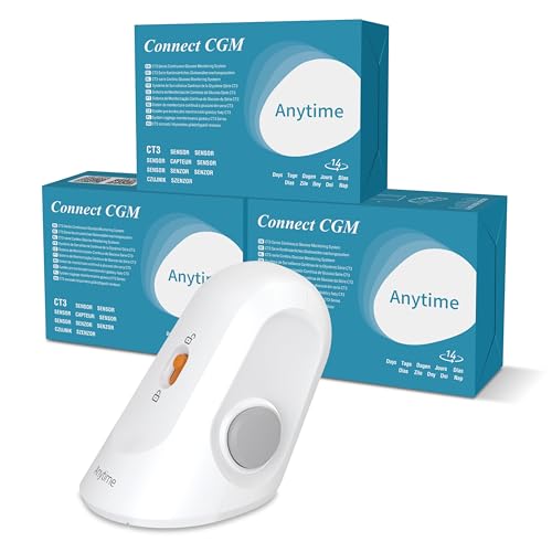 Connect Glukose-Monitoring – 3x Sensor | Nur kompatibel mit Connect Transmitter | 42 Tage Blutzuckermessgerät ohne Stechen Sensor, Einfache Anwendung