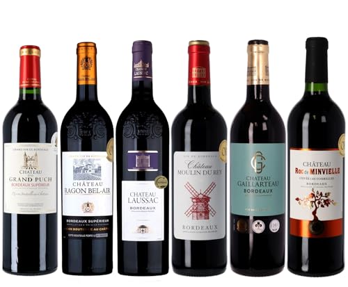 La Grande Vinothèque - Châteaux Bordeaux - Wein Probierpaket - Wein Selection 6 Flasche Rotwein mit Goldmedaille aus Bordeaux, Frankreich (6 x 0.75 l)