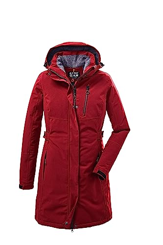 killtec Damen Funktionsparka/Parka mit abzippbarer Kapuze KOW 165 WMN PRK, rot, 42, 37726-000