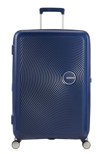American Tourister Soundbox - Spinner L Erweiterbar Koffer, 77 cm, 97/110 L, Blau (Midnight Navy)