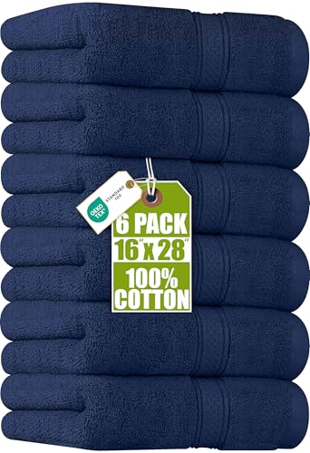 Utopia Towels - Handtücher Set aus Baumwolle - 100% Baumwolle ultraweich und sehr saugfähig, 41x71 cm - 6er Pack (Marineblau)