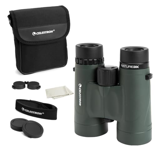 Celestron 71332 Nature DX 8x42mm Binoculars with Multi-Coated Lens, BaK-4 Prism Glass and Carry Case, Green