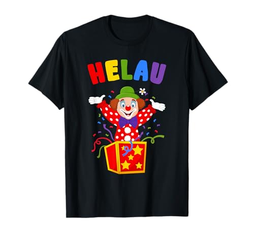 Helau T-Shirt Lustiges Fasching T-Shirt mit Clown Helau T-Shirt