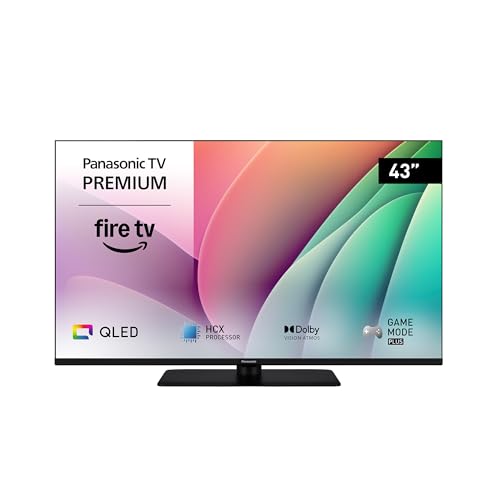 Panasonic Premium TV-43W80AEZ, W80 Serie 43 Zoll 4K Ultra HD QLED Smart TV, 2024, Fire TV, Dolby Vision & Atmos, Game Mode Plus, Alexa Sprachsteuerung, Airplay, Schwarz