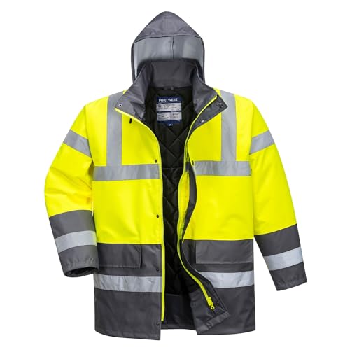 Portwest Warnschutz Kontrast Traffic-Jacke, Größe: XXL, Farbe: Gelb/Grau, S466YGYXXL