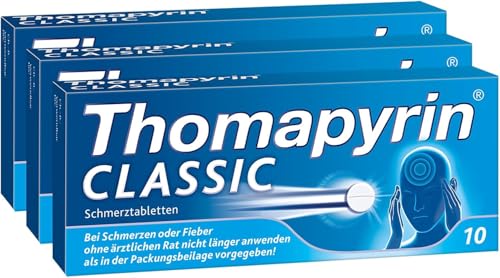 Thomapyrin Classic Schmerztabletten bei akuten Kopfschmerzen | Vorteilspack 3 x 20 Stk |Bewährte 3-fach Kombination aus ASS, Paracetamol und dem Wirkbeschleuniger Coffein | Wirkt nach ca. 14 Min