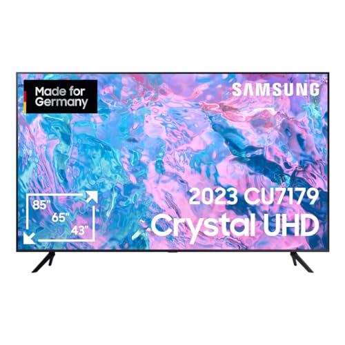 Samsung Crystal UHD CU7179 65 Zoll Fernseher (GU65CU7179UXZG, Deutsches Modell), PurColor, Crystal Prozessor 4K, Motion Xcelerator, Smart TV [2023], Schwarz