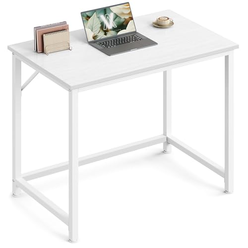 VASAGLE Tisch, Computertisch, Bürotisch, 80 x 50 x 76 cm, für Arbeitszimmer, Schlafzimmer, Wohnzimmer, ahornweiß-wolkenweiß LWD038W44V1