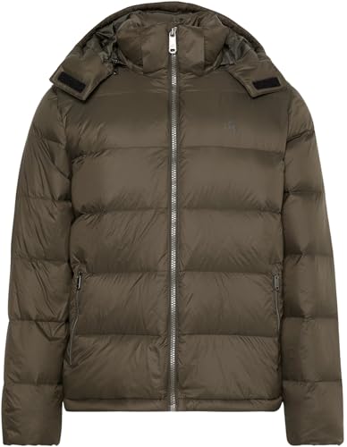 Calvin Klein Herren Pufferjacke Nylon Zip Off mit Kapuze, Braun (Beluga), L