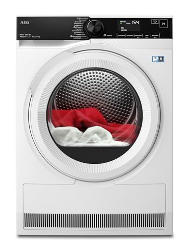 AEG Wärmepumpentrockner 8 kg, Testsieger der Stiftung Warentest, Serie 9000 AbsoluteCarePlus - Daunentrocknung, 3D-Scan Restfeuchteermittlung, C, Knitterschutz, Trommelbeleuchtung, TR9AMZ2024
