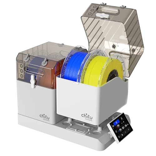 Chitu Systems FilaPartner E1 Filamenttrockner - 4 Spulen Kapazität mit 2 abnehmbaren Kammern Professionelle Filament-Trockenbox für PLA, ABS, TPU & PETG - Kompatibel mit AMS Lite