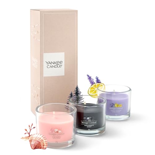 Yankee Candle Duftkerzen Geschenkset | 3 duftende Mini gefüllte Votivkerzen | Soja-Wachs-Mix | Perfekte Geschenke für Frauen