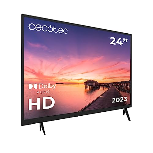 Cecotec Fernseher TV 0 Series 0024, 24 Zoll Bildschirm, HD, Optimale Bild- und Videoauflösung, Dolby-System, Flash-Speicher, HDMI/USB-Anschluss, Fernbedienung, Klasse E, DVB_T/T2/C/S/S/S2-Decoders