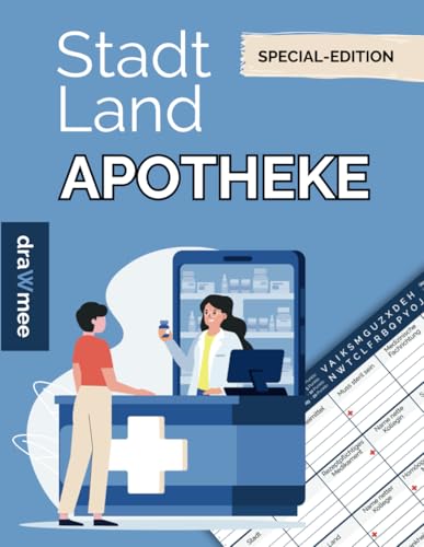 Stadt Land Apotheke: Quiz Geschenk für Apotheker, Pharmazeuten, PTA, Apothekerassistenten und Pharmazeutische Assistenten: 35 Blatt Din-A4 (Seiten zum Ausschneiden)