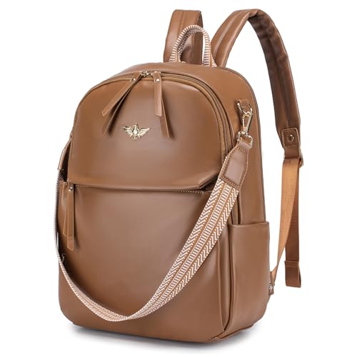 SPAHER Leder Rucksack Damen Klein, 2 in 1 Rucksack Handtasche Elegant Wasserdicht Cityrucksack Damen Mini Rucksäcke Modern 40x30x10cm Reiserucksack mit 14 Zoll Laptopfach für Reisen, Arbeit, Schule