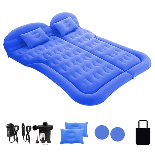 ISWEES SUV Auto Matratze Luftmatratze - Verdickte & Upgraded Camping Matratze für Rücksitz/Kofferraum mit Elektrischer Pumpe, Haushaltsadapter, 2 Kissen + 2 Fußstützen