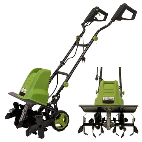 TRUTZHOLM Elektro-Bodenhacke 24 Stahlmesser 45cm breit 22 cm tief 1500W Netzbetrieb Transporträder klappbar Gartenfräse zur Bodenbearbeitung