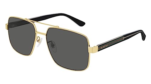 Gucci Unisex – Erwachsene GG0529S-001-60 Sonnenbrille, Gold-Schwarz, 60
