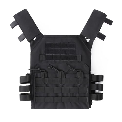 Lishuyeh Airsoft Weste Schaumstoffgepolsterte schützende Paintball-Spielweste Leichte atmungsaktive Outdoor-Sportweste Verstellbare Molle-Weste für Outdoor-Training Cosplay-Kostüme (Schwarz)