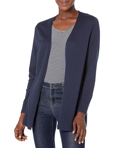 Amazon Essentials Damen Leichte Strickjacke ohne Knöpfe (in Übergröße erhältlich), Marineblau, XL