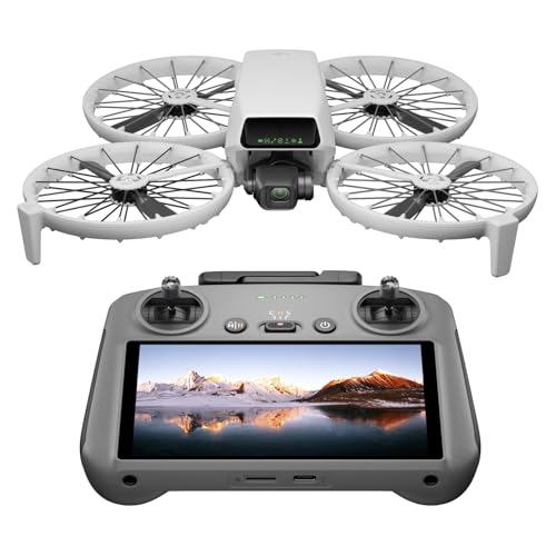 DJI Flip (RC 2 Fernsteuerung mit Bildschirm) – Mini Drohne mit Kamera 4K für Kinder, unter 249g, Follow-Me, 13 km HD-Übertragung, Handstart, 31 Min Flugzeit, Drohne mit Kamera Für Vlogs