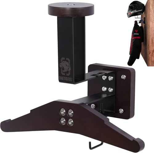OneTigris Motorrad Wandgarderobe – Helmhalterung Wand für Motorradhelm & Jacke, Stabile Wandhalterung für Garage & Flur, 40 kg Tragkraft, Einfache Wandmontage