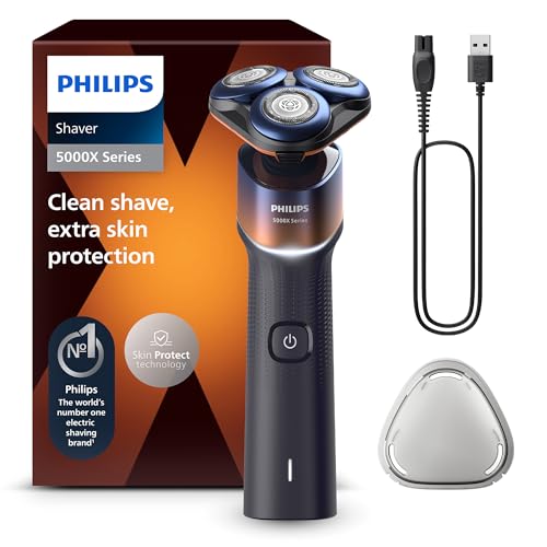 Philips Shaver Series 5000X, Elektrorasierer für Nass- und Trockenrasur, Skin Protect Technologie, flexibler 360-Grad-Scherkopf, Aufladen in 1 Std./5 Min Schnellladung (Modell X5012/00)