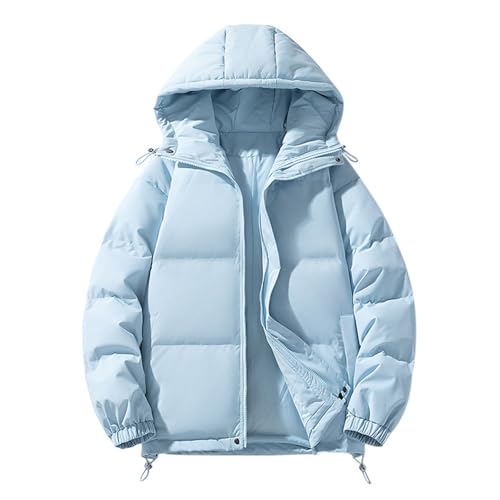 Generisch Winter Jacket Men, Puffer Jacke Herren Winterjacke Damen Daunenjacke Wintermantel Leicht Steppjacke Herbst Winter Parka Kapuzenjacke Übergangsjacke Erwachsene Pufferjacke Dicke Jacken, Blau