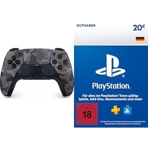 DualSense Wireless-Controller - Grey Camouflage + 20€ PlayStation Store Guthaben | PSN Deutsches Konto