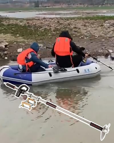 Außenborder Motor Kleiner Elektrischer Außenbordmotor für Kajaks, Handgeführter Trolling-Motor für Schlauchboote, Bohrpropellermotor/Kanu-Schubdüsen-Kit(With Clamp,L-125cm(49 1/4