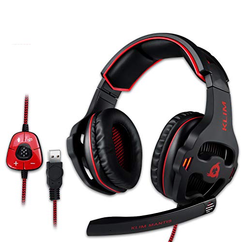 KLIM Mantis Gaming Headset - NEU - USB - Headset mit Mikrofon für PC, PS4, PS5, Nintendo Switch, Mac + 7.1 Surround Sound Noise Cancelling Gaming Kopfhörer - PS5 Headset