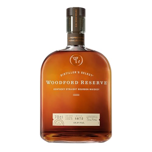 Woodford Reserve Bourbon Whiskey - Ein hochwertiges Geschenk - Perfekt ausgewogen mit würzigen und süßen Noten von Früchten und Vanille - 0.7L/43.2% Vol.