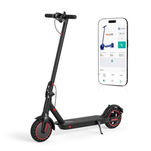 Elektroroller mit Straßenzulassun, 8,5 Zoll Elektroroller MAX 30 KM Reichweite, Faltbarer E-Roller mit inklusive Sperrfunktion, Blinker und APP, Elektroscooter Erwachsene für Stadt und Land Pendeln