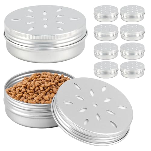 QWORK® 10er Set Aluminium Hundeduft Dosen mit Belüftung - 60ml Geruchsbehälter für Schnüffelhunde - Hundetraining Zubehör