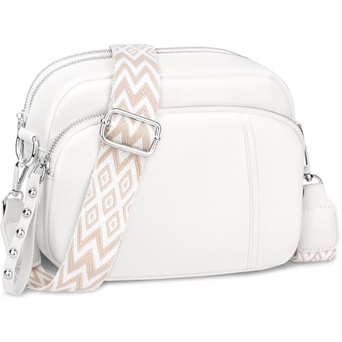 JUYANO Crossbody Bag Damen Handtasche Umhängetasche Leder, Kleine, mit Breitem Gurt, Stylisch, mit Kartenschlitz, Abnehmbar, Schultergurt