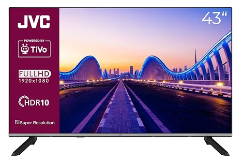 JVC Fernseher 43 Zoll Smart TV Powered by TiVo Full HD Fernseher, HDR TV mit Triple-Tuner, LED TV LT-43VF7555
