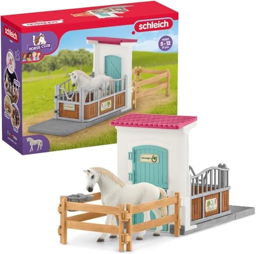 SCHLEICH Horse Club | Pferdebox 42569 mit Pferde Figur und Zubehör | Spielset für Pferdepflege, Rollenspiel & Sammlung | Geschenk für Mädchen und Jungen ab 5 Jahren | Set aus 21 Teilen