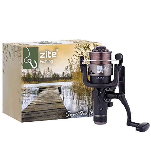 Zite Fishing Angelrollen | Bespult mit monofiler Schnur | Freilaufrolle Karpfenrolle Forellenrolle | Top Einsteigerrollen (Freilaufrolle)