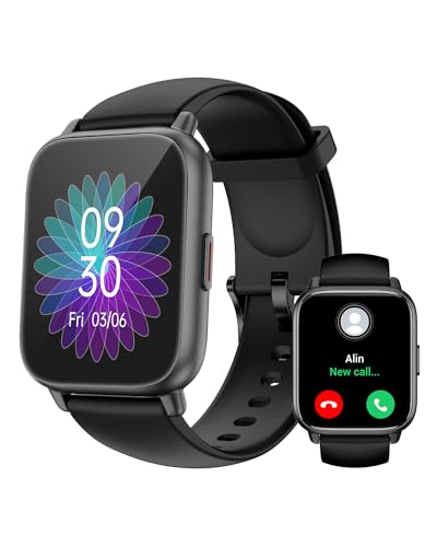 RUIMEN Smartwatch mit Telefonfunktion,Smartwatch für Damen Herren HD-Touch Screen Fitnessuhr mit SpO2-Überwachung Pulsuhr Schlafmonitor Schrittzähler Uhr Multi Trainingsmodi für Android iOS