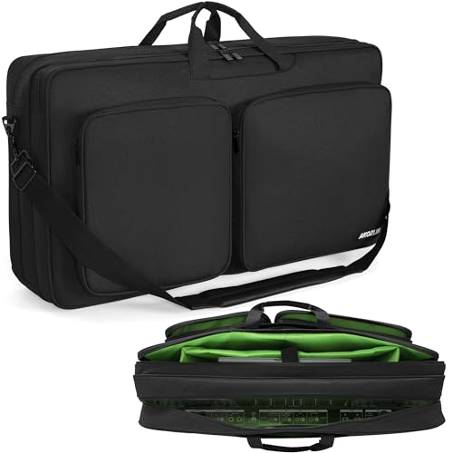AKOZLIN Tragetasche für Pioneer DDJ SX/SX2/SX3/DDJ 800/DDJ FLX6/DDJ 1000/MC7000, Portable DJ-Controller-Tasche, Double-Layer Travel Bag 72x42x15 cm Schwarz