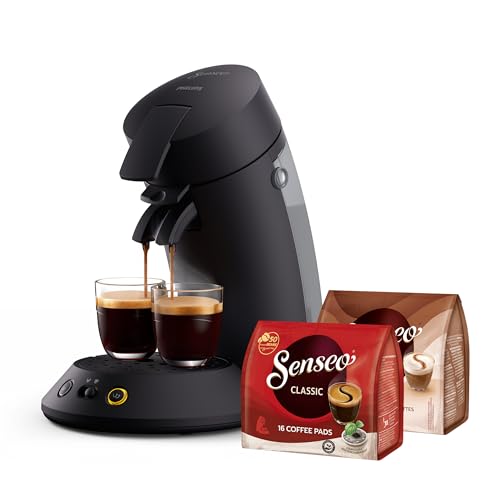 Philips SENSEO Original Plus – Kaffeestärkewahl, Coffee Boost, 2-Tassenfunktion, 0,7L Wassertank, samtige Crema, inklusive 2 Packungen Pads (CSA210/69)