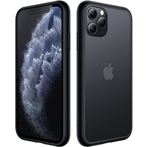 JETech Matt Hülle für iPhone 11 Pro 5,8 Zoll, Stoßfest Militärstandard FallSchutz Handyhülle, Mattierte Durchscheinende Rückseite Schutzhülle, Anti-Fingerabdruck (Schwarz)