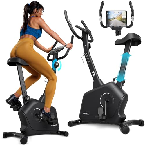 TREX SPORT Heimtrainer Fahrrad TX-380MB RIGON | Magnetisches Fitnessbike, leise | LCD Display, Pulsmesser, 8 Stufen, bis 120kg | Hometrainer schwarz